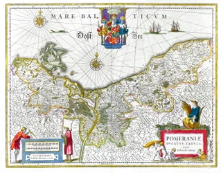 Map of the Historical Duchy of Pomerania from the 17th Century